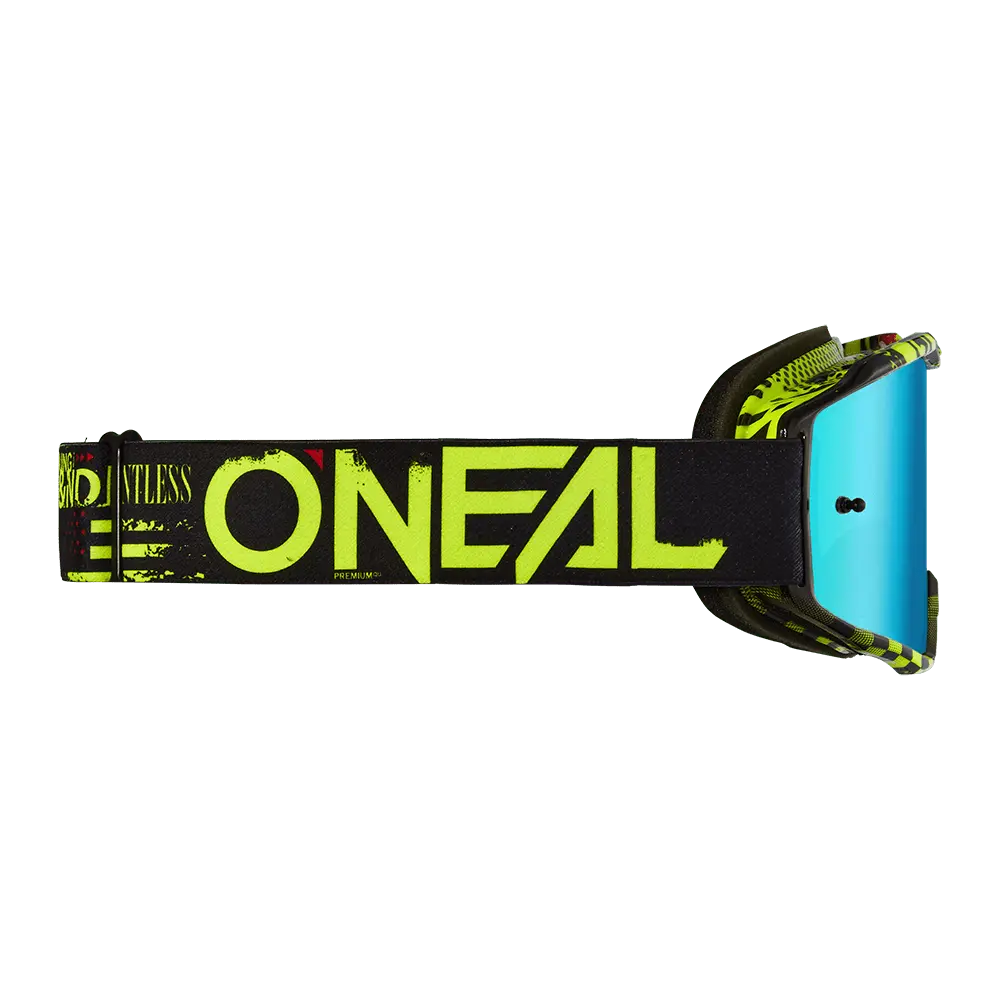 B10 Attack black/neon/yellow - radium blue lencse