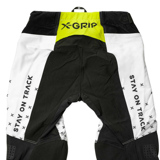 X-GRIP Tungsten white/acid-yellow nadrág hátulja - Botos Motors