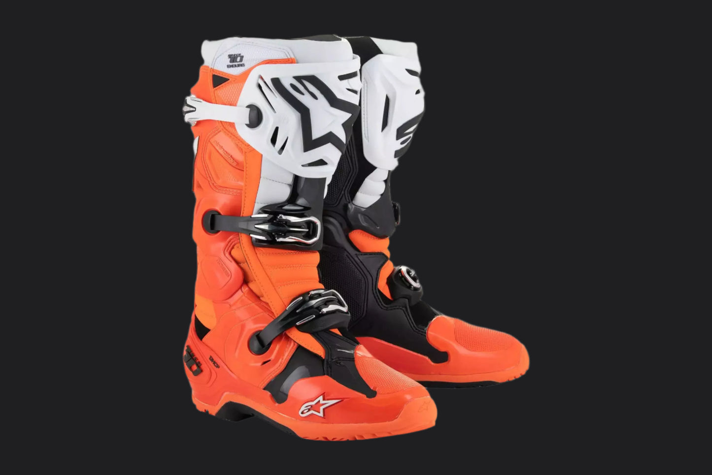 Alpinestars Tech 10 narancs-fekete-fehér - Botos Motors Tuning