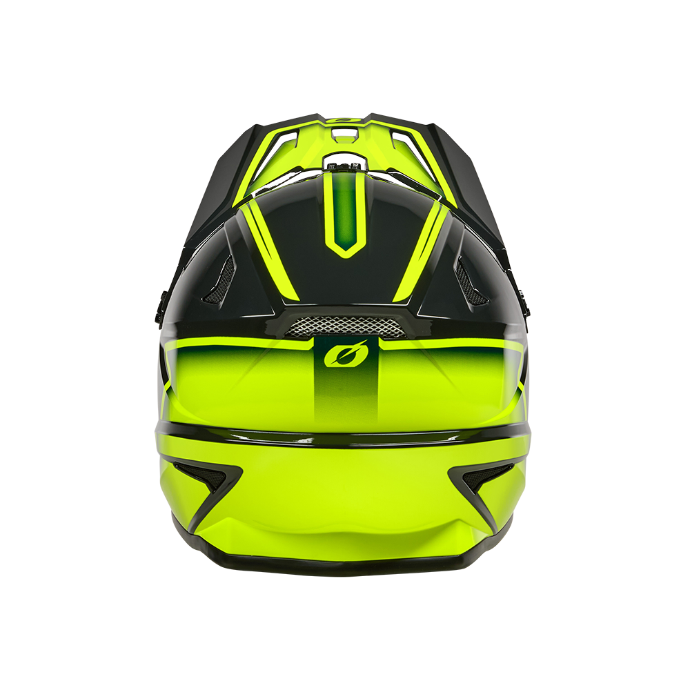 Oneal SONUS Slick gray/neon yellow kerékpáros fullface sisak hátulja - Botos Motors
