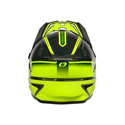 Oneal SONUS Slick gray/neon yellow kerékpáros fullface sisak hátulja - Botos Motors
