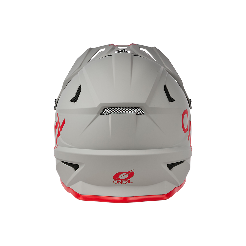 Oneal SONUS Solid gray/red kerékpáros fullface sisak hátulja - Botos Motors
