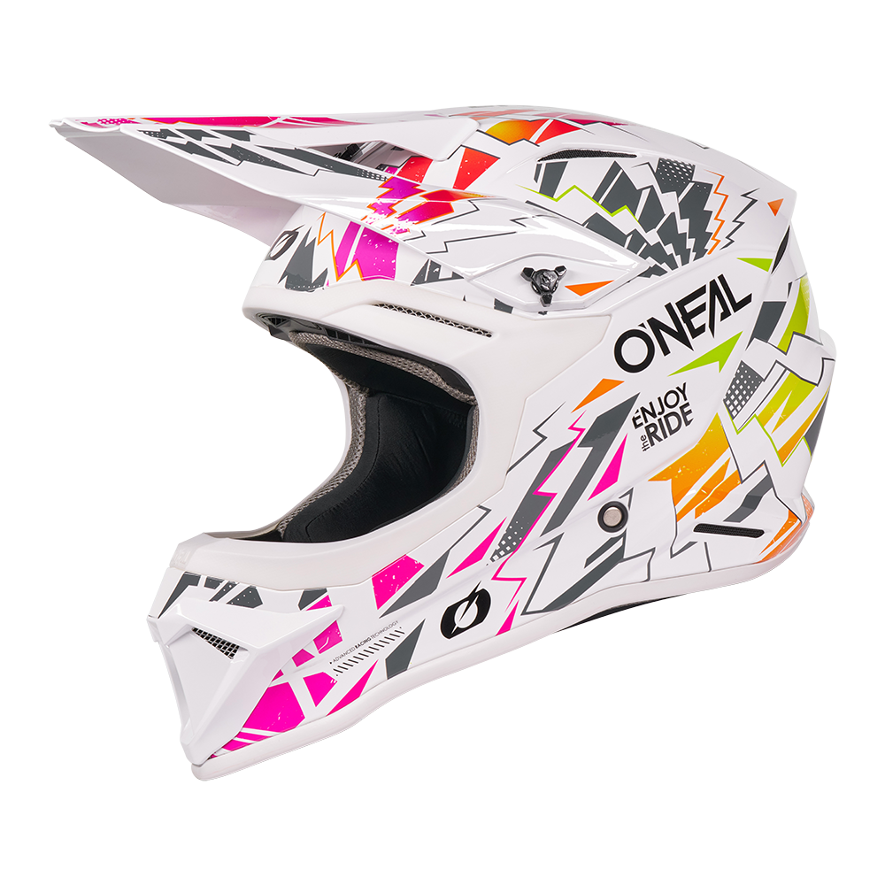 Oneal 1SRS Stixx white/multi gyerek bukósisak - Botos Motors