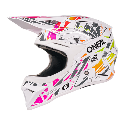 Oneal 1SRS Stixx white/multi gyerek bukósisak - Botos Motors