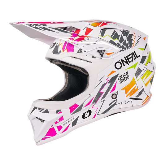 Oneal 1SRS Stixx white/multi gyerek bukósisak - Botos Motors