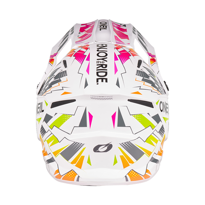 Oneal 1SRS Stixx white/multi gyerek bukósisak hátulja