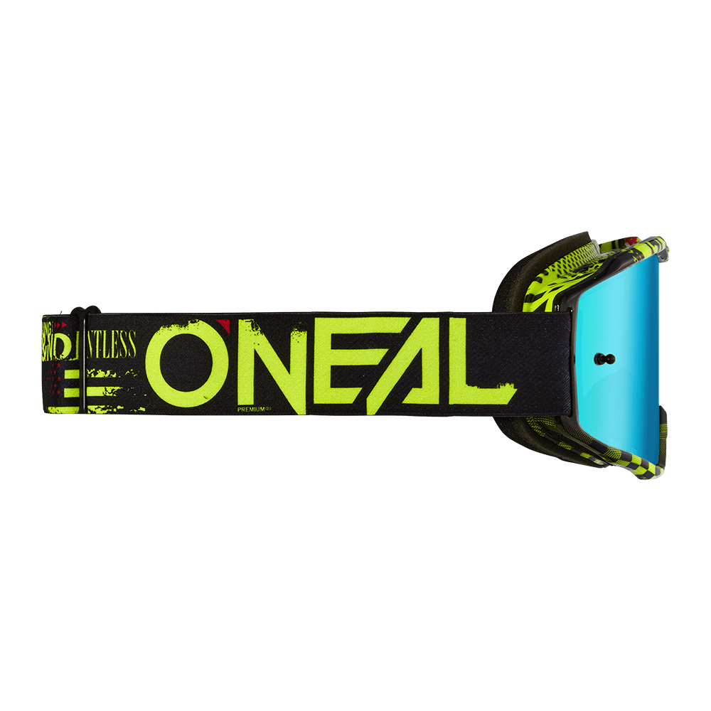 Oneal B10 Attack black/neon/yellow - radium blue lencse - Botos Motors Tuning