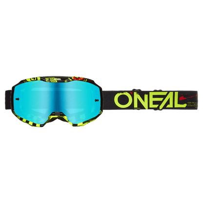 Oneal B10 Attack black/neon/yellow - radium blue lencse - Botos Motors Tuning