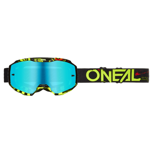 Oneal B10 Attack black/neon/yellow - radium blue lencse - Botos Motors Tuning