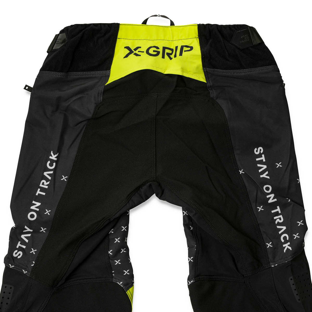 X-GRIP Tungsten black/acid-yellow nadrág hátulja - Botos Motors