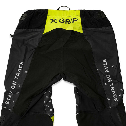 X-GRIP Tungsten black/acid-yellow nadrág hátulja - Botos Motors