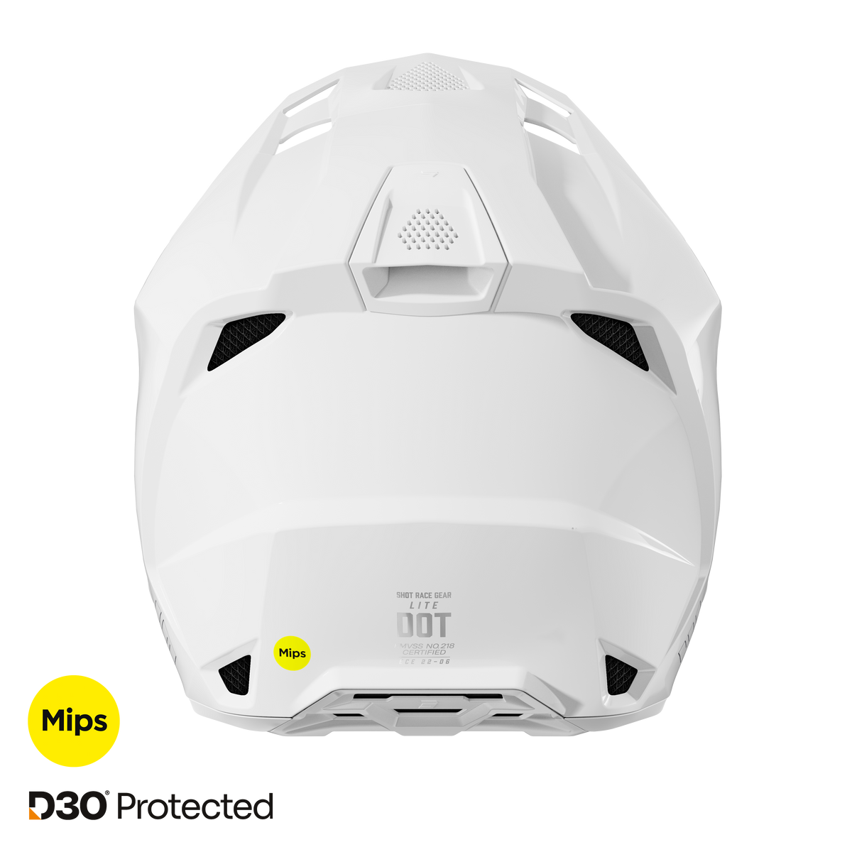 Shot Lite Solid white glossy bukósisak