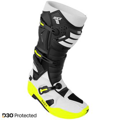 Shot Race 8 Black/white/neon yellow cross csizma