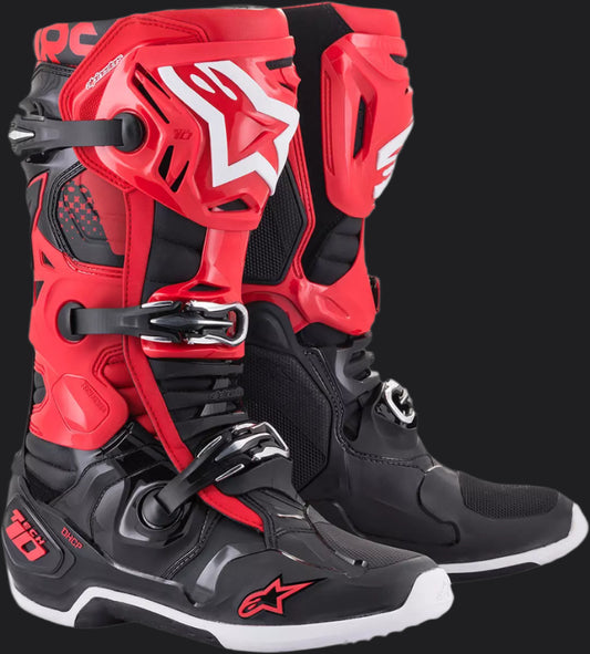 Alpinestars Tech 10 fekete-fehér-piros - Botos Motors Tuning